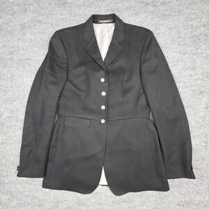 Eurostar Equestrian Jacket Blazer Women's 80 (10) Black 4-Button Wool Blend